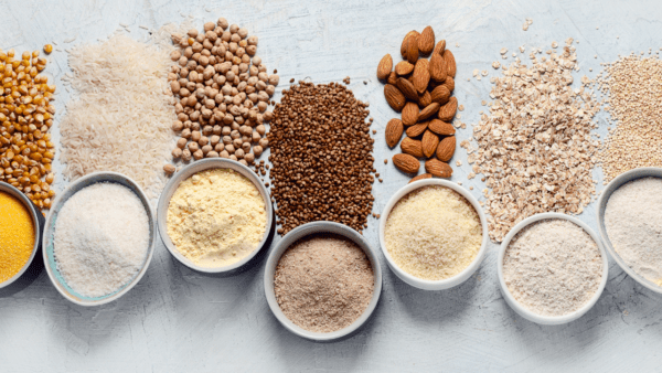 Variety of grains and seeds on a table