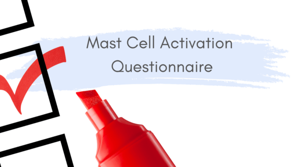 Mast Cell Activation Questionnaire with red marker tick.